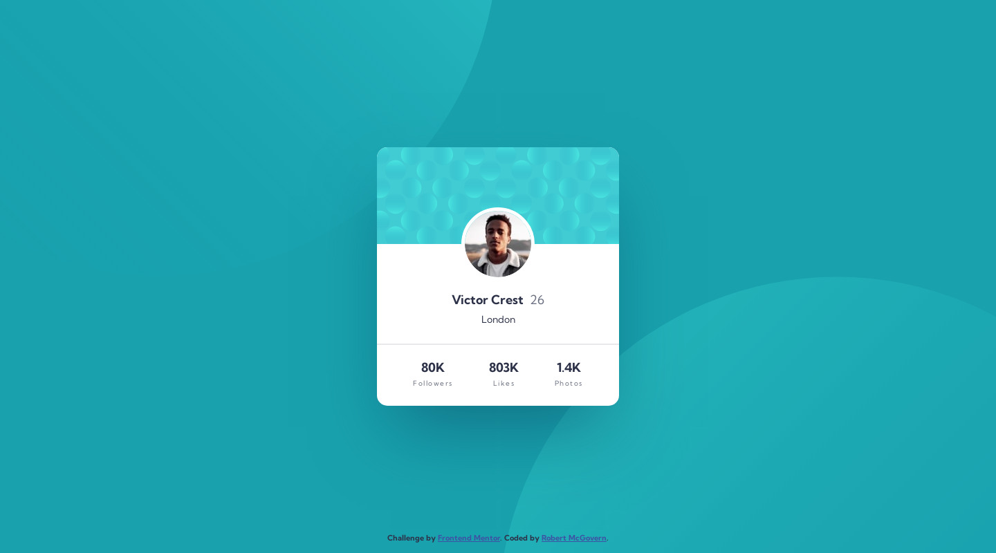 Profile Card Component Challenge from FrontendMentor